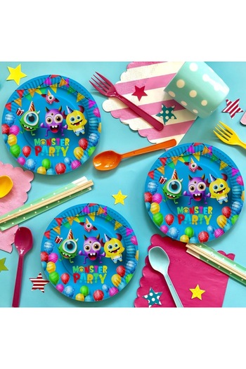 SHOPIENS Set 6 farfurii din carton pentru petrecerea copiilor Monsters Party Shopiens®, cu model monstri, 23