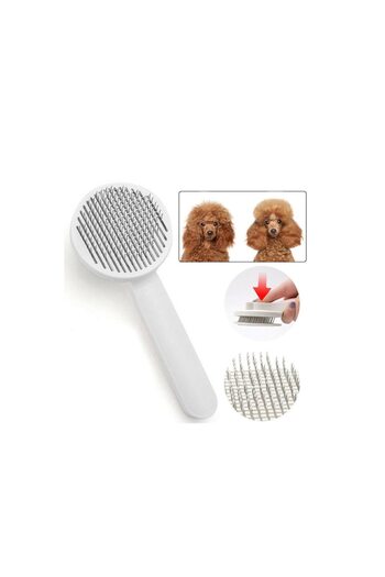 Doty AutoKitty Brush for Cats, Compact and Practical, Easy to Clean, White, 19x9 cm