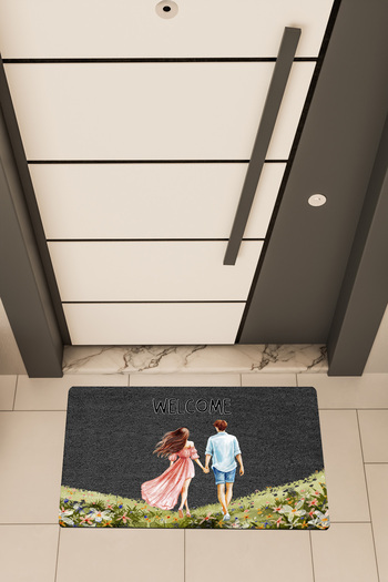 Dormot High Quality Digital Printing Black, Scenic Double Welcome Themed Doormat