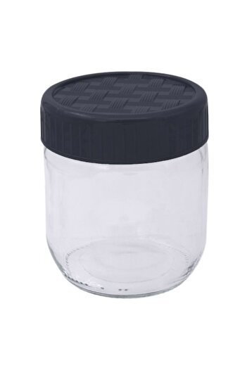 SHOPIENS Transparent Glass Storage Jar with Plastic Lid, Shopiens®, Round, 425 ml