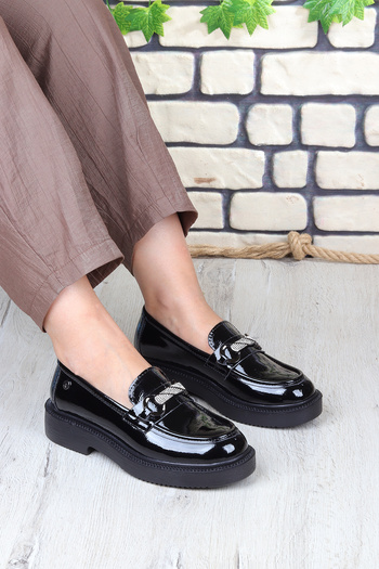 Pierre Cardin 55223 Daily Casual Moccasin Loafer Women's Shoes Patent Leather