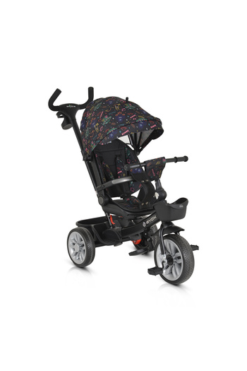 byox Children's tricycle 1-5 years old, Space Orange, sleeping position and 360 degree rotating seat