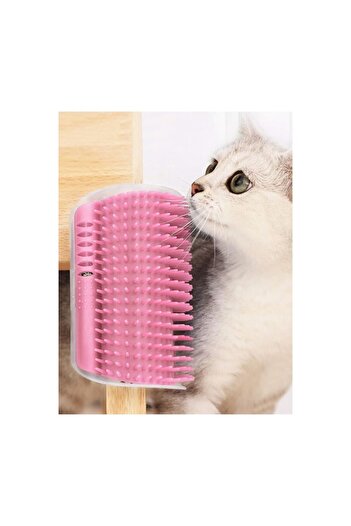 Doty SelfMassage Brush for Cats, Pink, 14x13 cm, with 2 Catnip Sachets