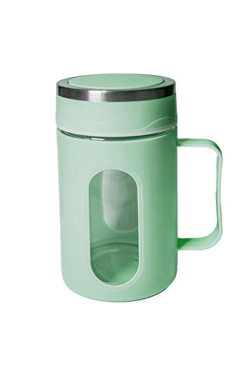 China TeaBuddy Mint mug – 400ml, glass with infuser, airtight lid and green plastic protection