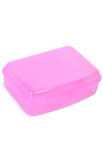 SHOPIENS Shopiens® food transport and storage container, pink plastic with clips, 1.35 L