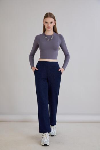 Sortie Glitter Knitted Trousers Indigo