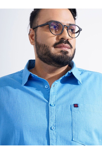 HardSoda By Styli Plus Men Blue Regular Fit Casual Shirt