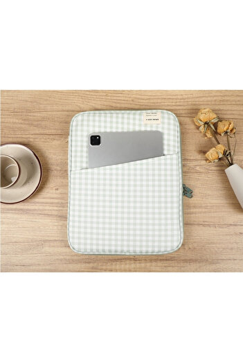 KESNUP Laptop protective case compatible up to 13 inches 35 x 27 cm Green/White