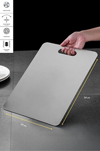 Perotti Cutmate Stainless Steel Antibacterial Kitchen Cutting Board 24X34Cm