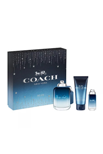 Coach Blue Men Set: EDT 100 ml + Mini EDT 15 ml + Shower Gel Beard & Hair 100 ml