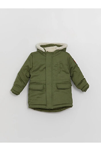 LC Waikiki Lcw Baby Khaki Hooded Long Sleeve Baby Boy Parka