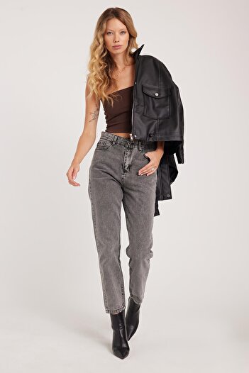 Tudors Women's Slim Fit Tight Cotton Skinny Leg Anthracite Jeans