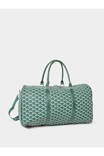 Take Two By Styli Green Pattern Gym Duffel Bag