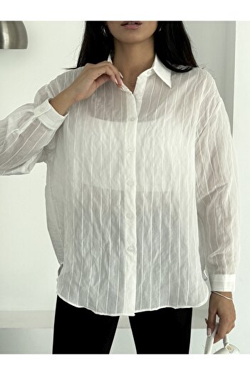 NOA LİNE Women's Oversize Striped Shirt