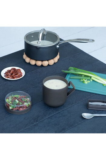 Brabantia Soup cup with lid Make&Take 1006293, 600+180 ml, Screw lid, BPA free, Dark grey