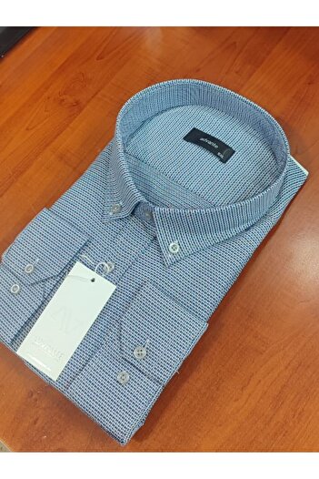 ADVANTE Güncüoğlu Battal Size Long Sleeve Pocketed Dobby Classic Men's Shirt