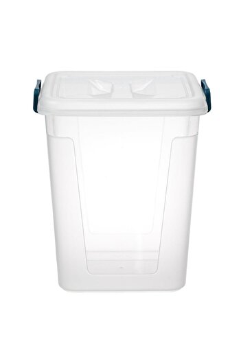 SHOPIENS Plastic Storage Box with Lid and Blue Handles Shopiens®, Transparent, 20L