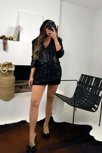 ubmbutik Sequined Mini Skirt