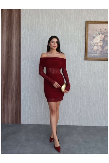 ESRAHELVACI Open Shoulder Gathered Short Dress