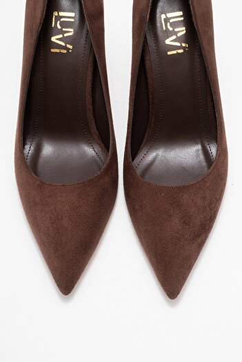 LuviShoes Hudson Brown Suede Women's Heeled Shoes