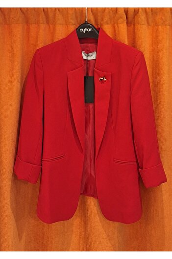 AYHAN Double Sleeve Blazer Jacket with Brooch Accessories
