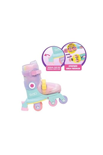 hak-iş oyuncak Rookie Twisty 2-in-1 Adjustable Kids Roller Skates – Colorful Glitter (Size 29-32)