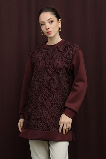 Puane Women's Front Part with Lace Detail, Stylish Looking High-End Tunic