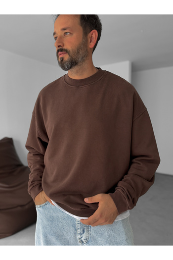 BYBASICMAN Coffee Washed Basic Sweatshirt Df-2065