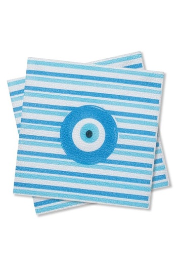 SHOPIENS Set 50 de șervețele de masă Shopiens®, model ochi bleu, 28 x 28 cm