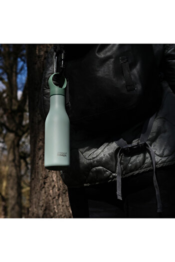 Joseph Joseph Loop 81118 Thermos Bottle, 500ml, 2 wall w/ copper layer, Hook-on cap, Vacc ins, Green