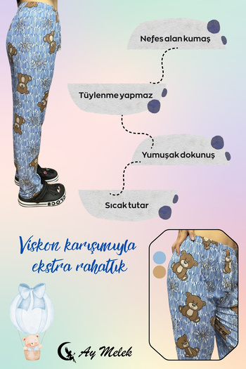 AYMELEK Women's Pajamas Soft Cotton Thin Breathable Plush Single Bottom Pajamas