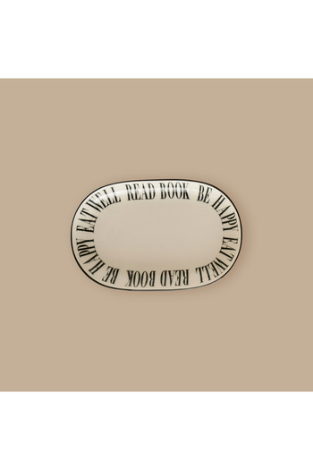 Bella Maison Book Lovers Porcelain Presentation Plate Black (23 cm)