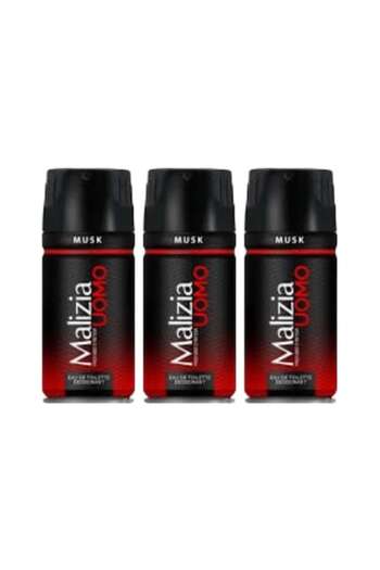 Malizia Set 3 x Deodorant 150ml Men Musk, All Day Fresh