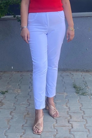 Mia Butik Women's White Tube Leg Pants