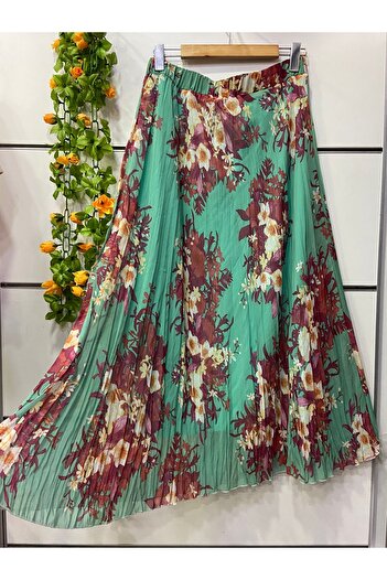 edu collection Patterned Chiffon A-Line Skirt with Lining