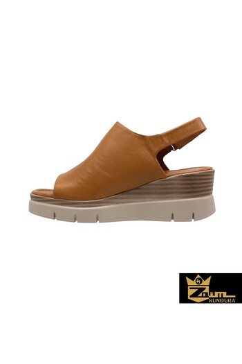 Zaim Kundura Women's Camel Genuine Leather Sandals 505323740-1