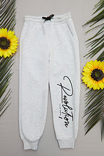 Fulla Moda 3 Thread Letter Printed Jogger Girls' Sweatpants