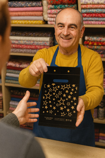 Özkan Ambalaj Temizlik 100 Pcs No. 0 Black Gift Bags / Patterned Haberdashery Bujiteri Accessory Bags