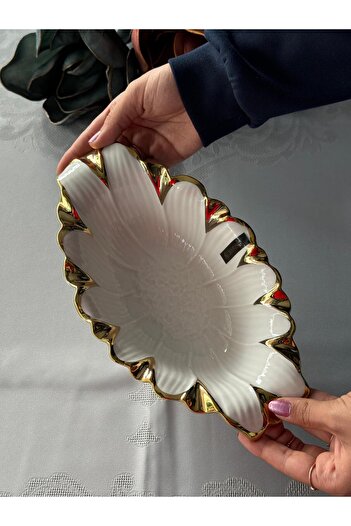 Meri Ev Gereçleri Flora Gold Deep Presentation Plate
