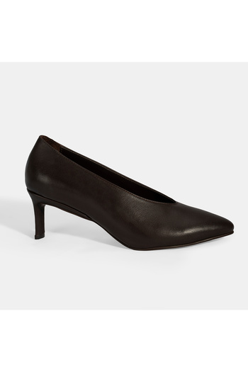 Desa Women's Brown Classic Heeled Leather Shoes