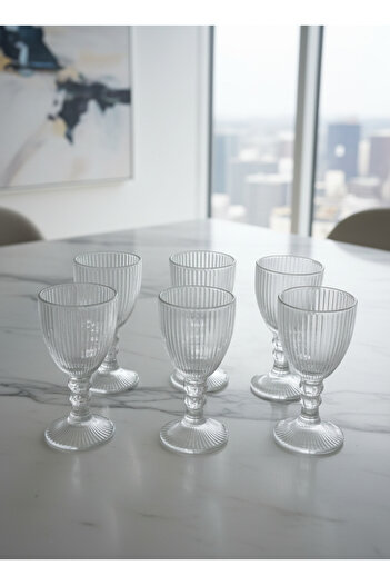 Dia Set of 6 Crystal Glass Coffee Side Water Glasses Mugs Cups