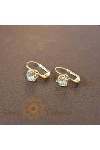 saratremo Simple and Classic Earrings with White Zirconia Crystal