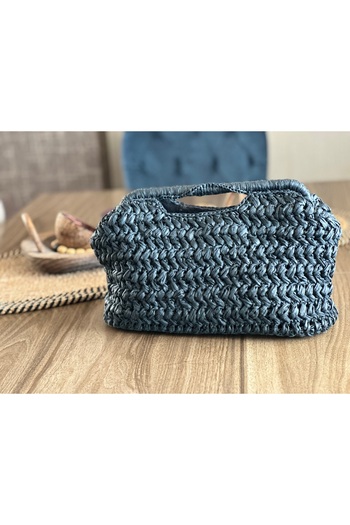 DMK Store Handmade Dark Tone Bag – Modern Weaving, Elegant Design