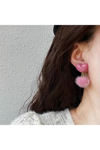 Fashionjewelery Heart Puff Earrings