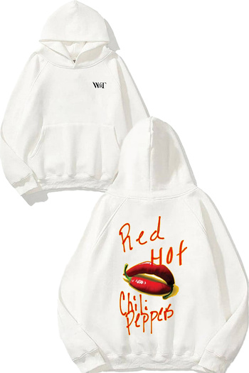 THEWERT Φούτερ με κουκούλα με στάμπα στην πλάτη Red Hot Chili Peppers 4 Design
