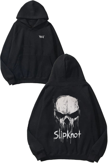THEWERT Slipknot Rock Music 11 Design Back Printed Black Hooded Sweatshirt