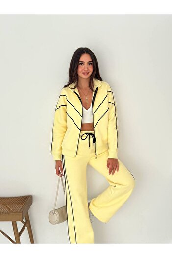By Kuzey Aras Three Thread Zippered Tracksuit Set