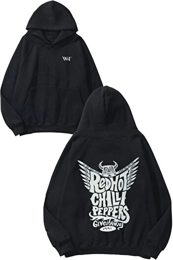 THEWERT Red Hot Chili Peppers 1 Design Back Printed Black Hooded Sweatshirt