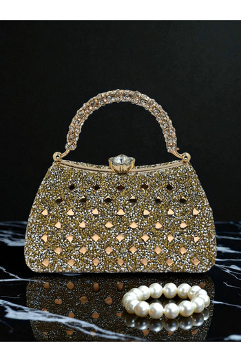 Wedding Fashion Gold Color Stone Women's Evening Dress Bag