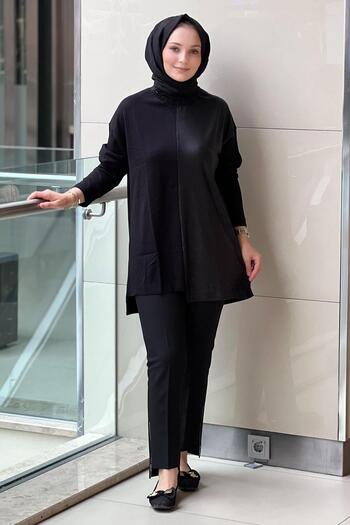 Mahal Crochet Knitwear Lacquered Leather Combination Set